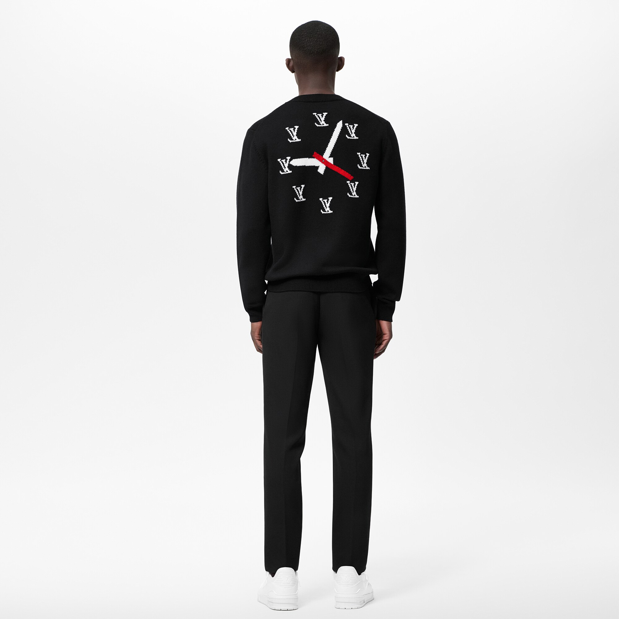 clock intarsia pullover louis vuitton